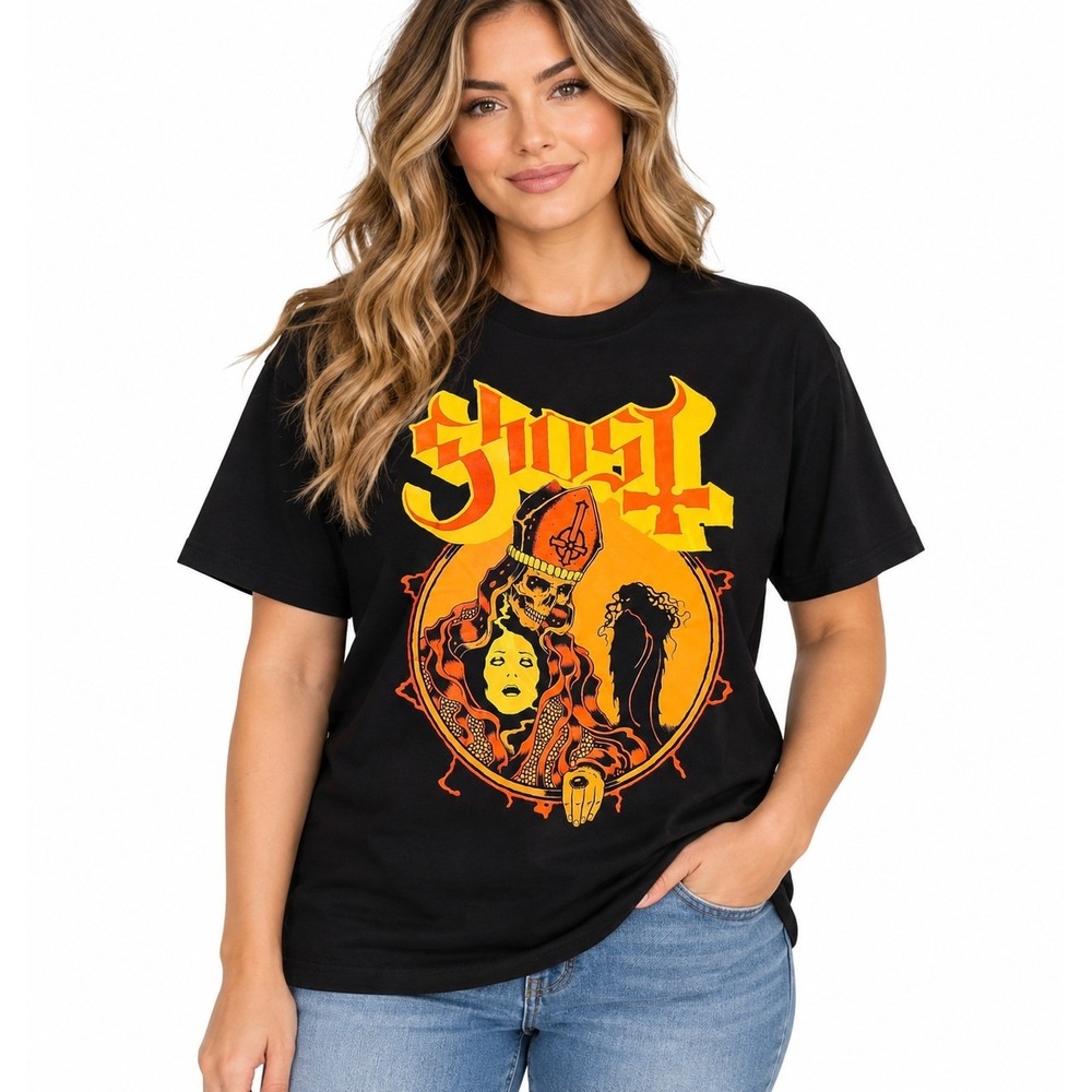 Ghost Band T-Shirt Black Graphic Tee Size Medium Band Concert NWOT